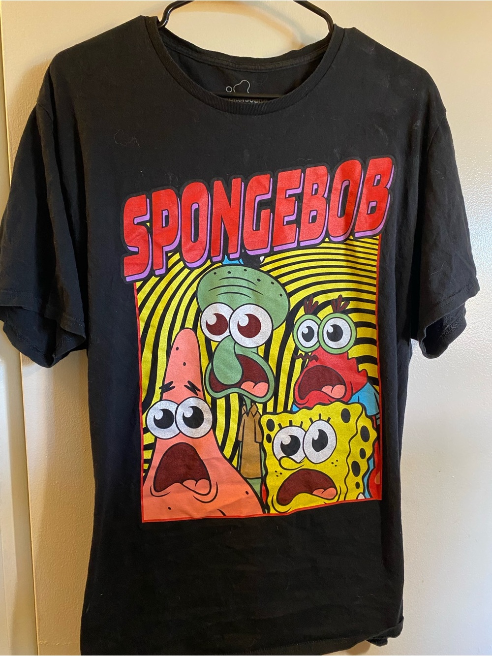 Nickelodeon SpongeBob Multicolor Graphic Black Tee